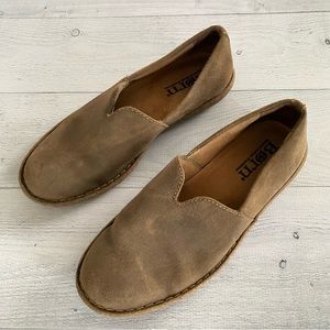 Born Shoe Womens Brown Slip-On Suede Loafer Tropi Flat Comfort Distressed Sz 8.5